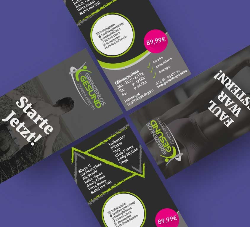 Flyer Design Grenzenlos Gesund